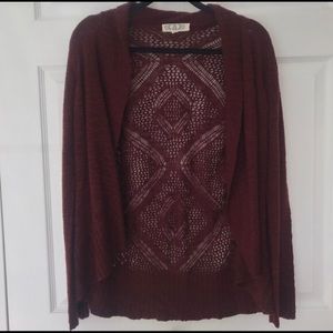 Pink Rose Burgundy Knit Sweater